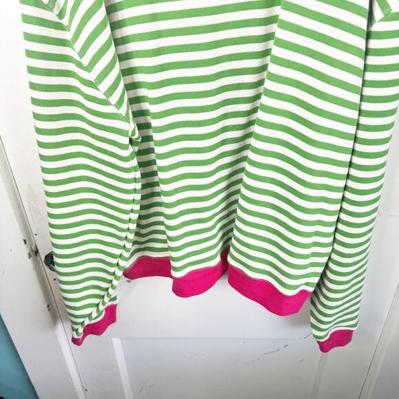 Free People Classic Oversized Striped Crewneck Sweatshirt Pink Clover Combo New - Picture 13 of 13